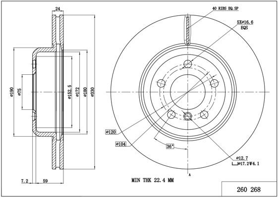 HART Bremseskive 260 268 Bremseskive HART BMW X5 260 268