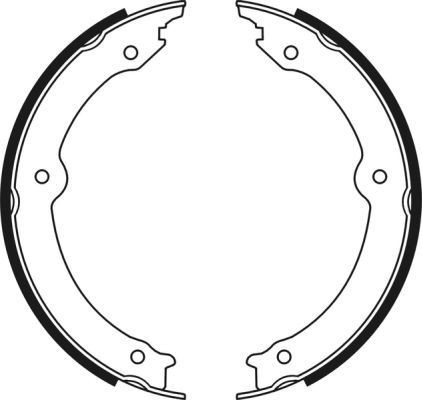 ABE Jogo de maxilas de travão, travão de estacionamento C02085ABE C02085ABE Maxilas do travão de estacionamento TOYOTA CAMRY ABE