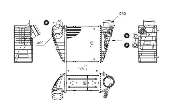 HART Intercooler 603 736 603 736 HART Ladeluftkjøler Skoda billige