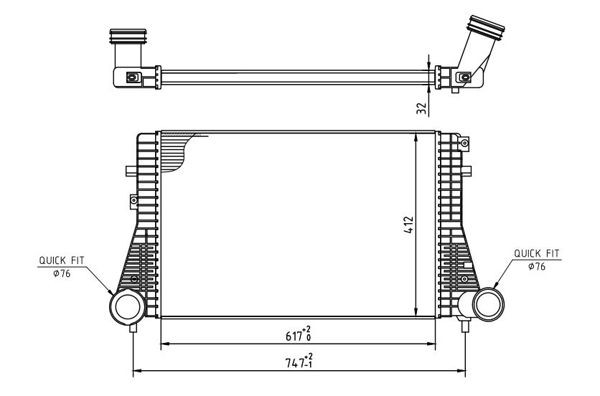 HART Intercooler 607 412 607 412 HART Échangeur air Skoda pas cher