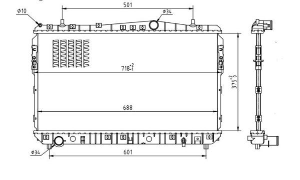 HART Radiaator, mootorijahutus 608 097 HART Mootori radiaator CHEVROLET 608 097