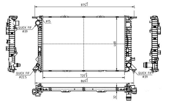 HART Engine radiator 612 306 612 306 HART radiator, engine cooling for AUDI