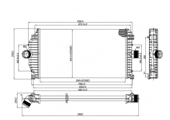 HART Välijäähdytin 614 020 Renault Laguna 1 välijäähdytin HART 614 020