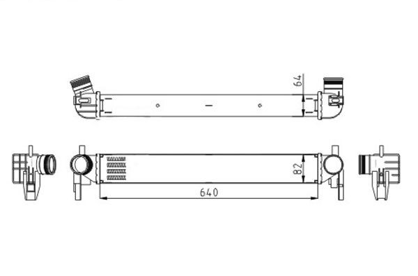 HART Intercooler 614 074 HART Échangeur SKODA 614 074