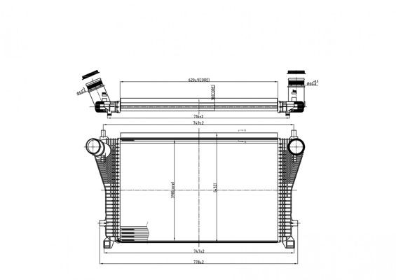 HART Intercooler 618 598 Ladeluftkjøler SKODA HART 618 598