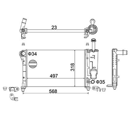 HART Radiaator, mootorijahutus 620 725 620 725 Jahutusradiaator HART FIAT BRAVO