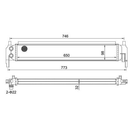 HART Lavtemperaturkøler, intercooler 621 260 Ladeluftkøler HART A1 621 260 billig