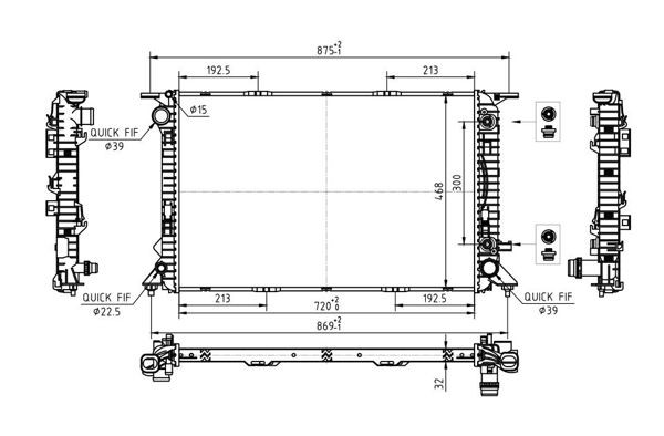 HART Radiador, arrefecimento do motor 628 627 Radiador motor HART Q5 628 627 baratos