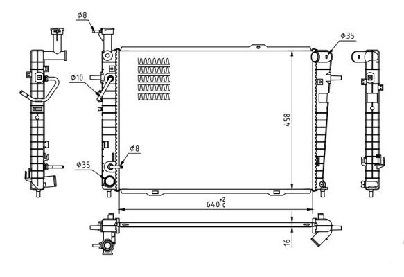 HART Radiaator, mootorijahutus 630 233 Mootori jahutusradiaator HART Hyundai i30 630 233