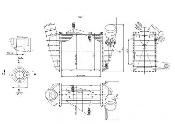 HART Intercooler 630 315 Ladeluftkjøler HART SKODA 630 315