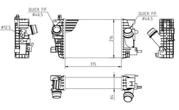 HART Intercooler 636 911 Échangeur d'air HART OPEL 636 911