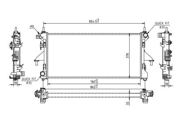 HART Radiators, Motora dzesēšanas sistēma 637 129 Dzesēšanas radiatori HART Fiat DOBLO 637 129