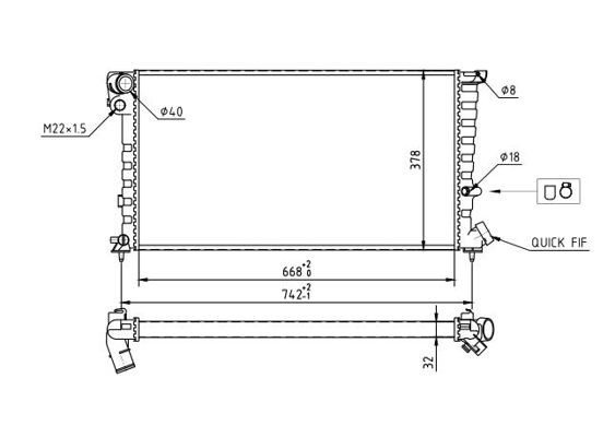 HART Køler, motorkøling 637 135 Radiator HART 1007 637 135 billig