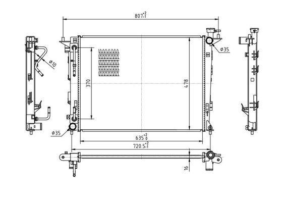 HART Radiateur 637 158 Kia MAGENTIS Radiateur, koelvloeistof HART 637 158