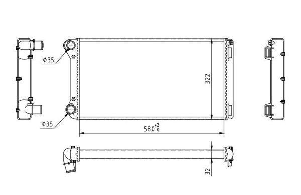 HART Radiatore motore 637 193 637 193 Radiatore HART FIAT SEDICI costo