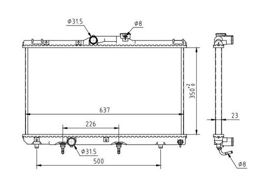 HART Engine radiator 637 205 TOYOTA RAV4 HART radiator 637205