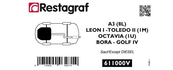 RESTAGRAF Klips, karosseri 611000V RESTAGRAF 611000V Klips, karosseri