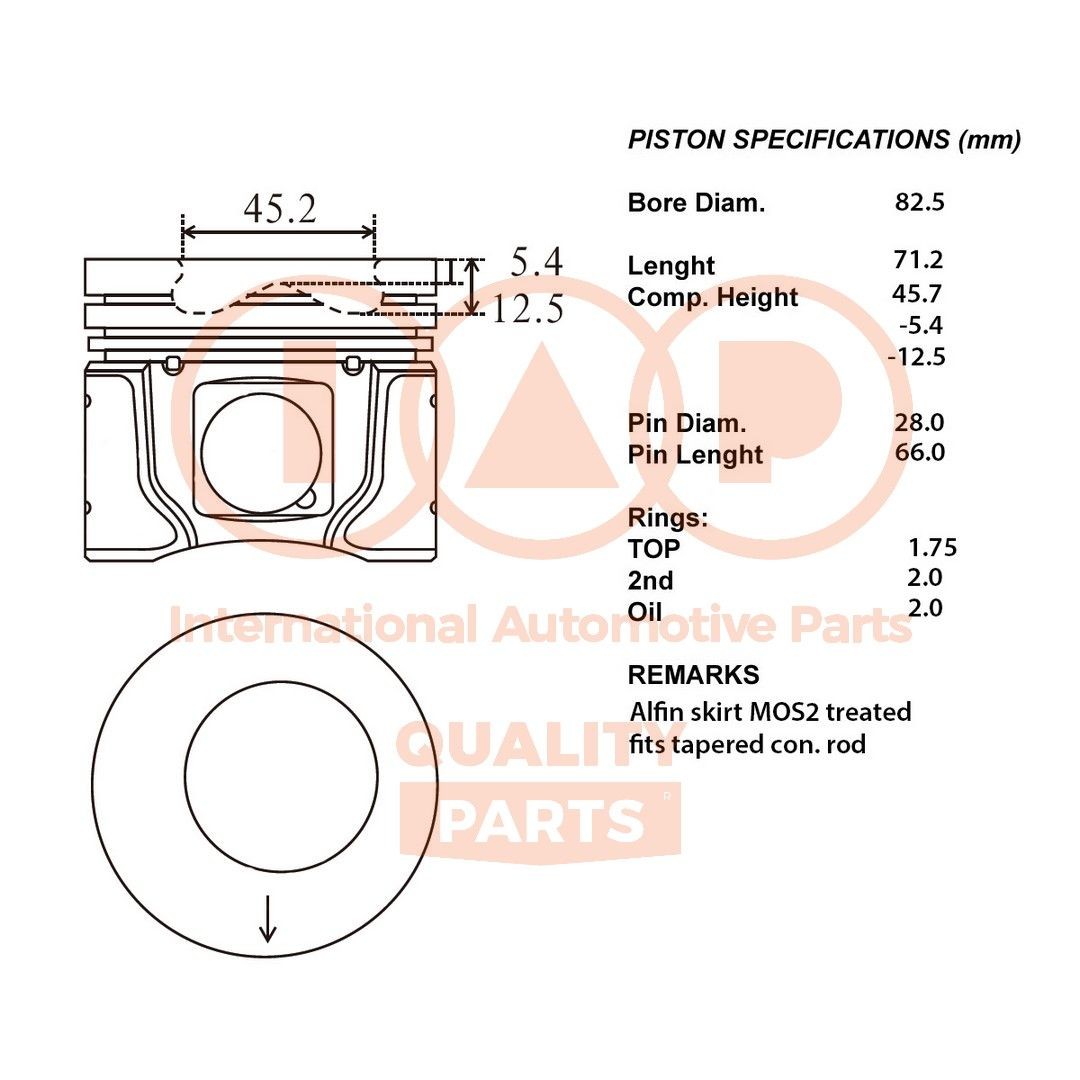 IAP QUALITY PARTS Zuiger 100-04062 100-04062 IAP QUALITY PARTS Motorzuiger Ford P65_, P70_, P80_ prijs