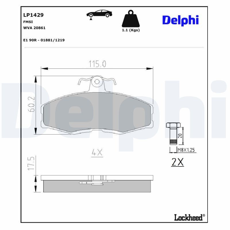 DELPHI Remblokken LP1429 DELPHI LP1429 Race-remblokken Skoda Favorit 781 aan een voordelige prijs