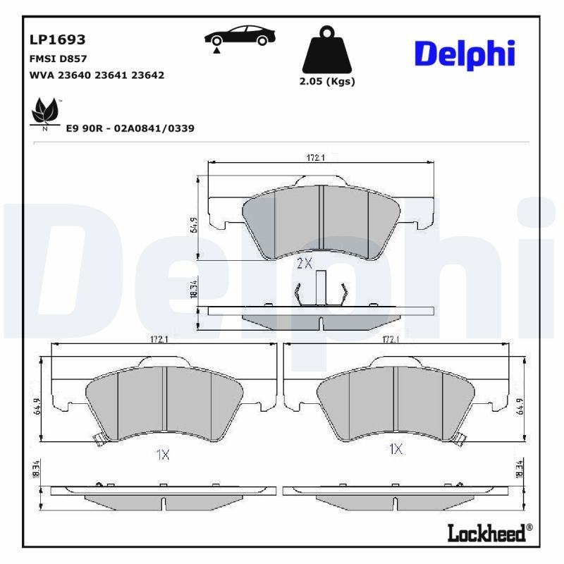 DELPHI Bremžu kluči LP1693 LP1693 Bremžu kluči DELPHI JEEP GRAND CHEROKEE