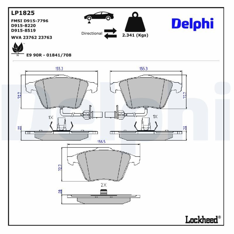 DELPHI Piduriklotsid LP1825 Piduriklots DELPHI GHIBLI LP1825 odav