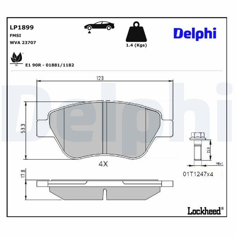 DELPHI Bremžu kluči LP1899 Bremžu klucis Fiat 223 LP1899 DELPHI