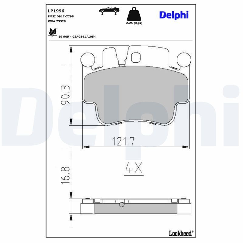 DELPHI Bremseklodser LP1996 Sports bremseklodser DELPHI Porsche 718 LP1996