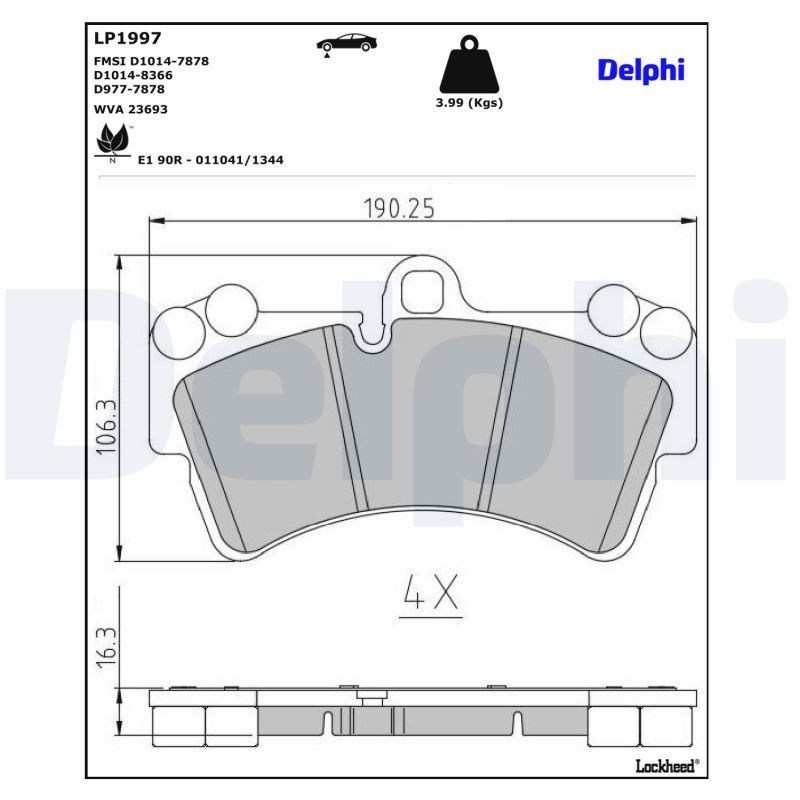 DELPHI Bremseklodser LP1997 LP1997 Sports bremseklodser PORSCHE 718 DELPHI