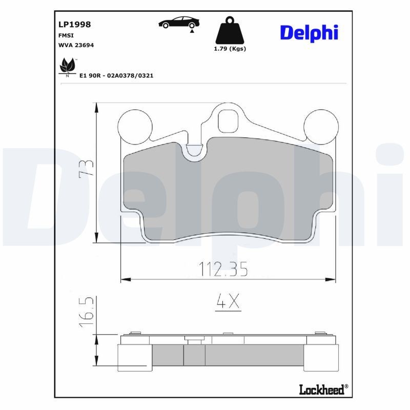 DELPHI Bremseklodser LP1998 Sports bremseklodser DELPHI 718 LP1998 billig