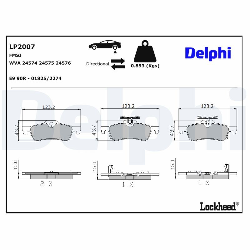 DELPHI Bremseklosser LP2007 Klosser DELPHI HR-V LP2007 billige