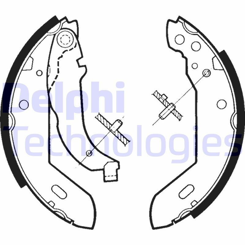 DELPHI Sada brzdových čeľustí LS1329 LS1329 Sada brzdových čeľustí PEUGEOT 308 DELPHI