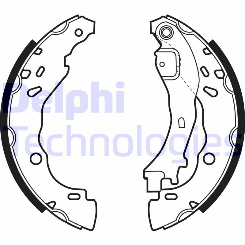 DELPHI Σετ σιαγόνων φρένων LS1975 Σετ σιαγόνων φρένων DELPHI Peugeot 607 LS1975