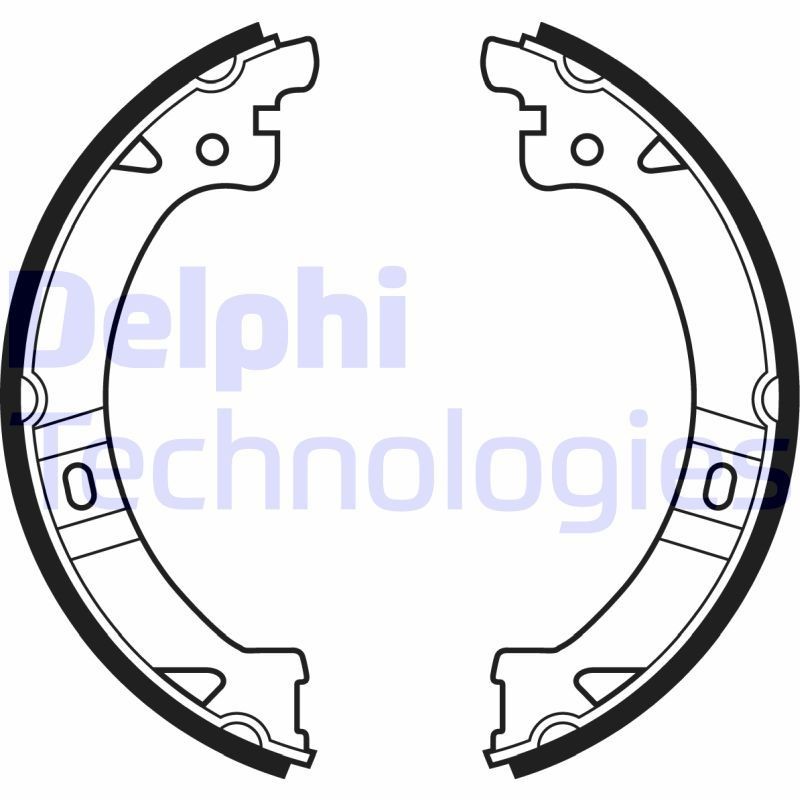 Jogo de maxilas de travão, travão de estacionamento DELPHI LS1977 DELPHI LS1977: Sapata de freio de mao Chrysler VOYAGER 2008