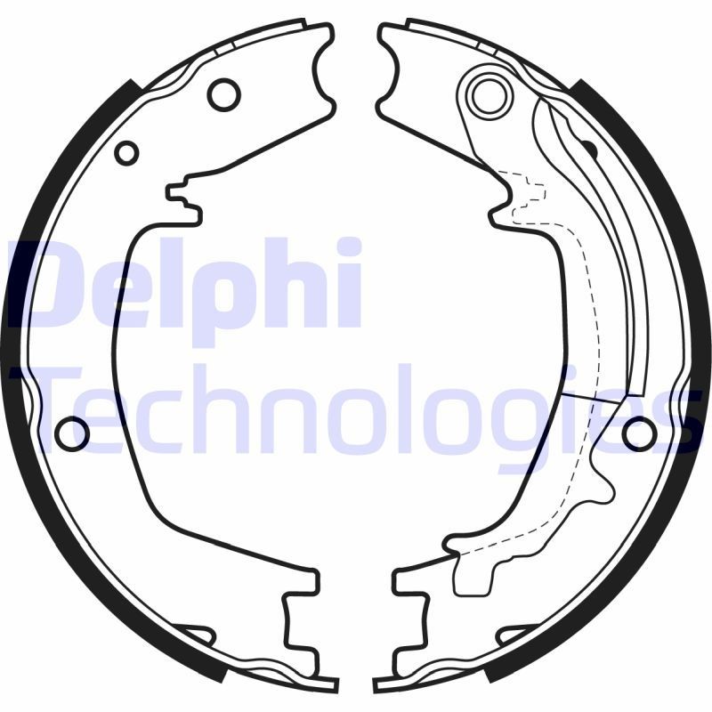 DELPHI Σετ σιαγόνων φρένων, χειρόφρενο LS1985 DELPHI LS1985 Χειρόφρενο Hyundai Coupe RD τιμες