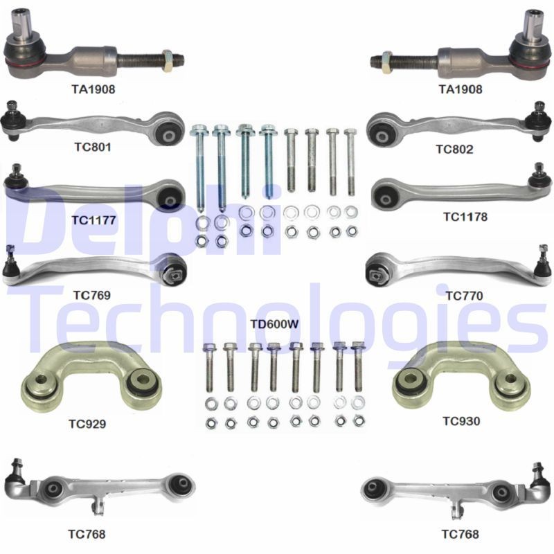 DELPHI Jogo de reparação, braço transversal TC1400KIT Kit de reparação braço oscilante DELPHI Classe S TC1400KIT baratos