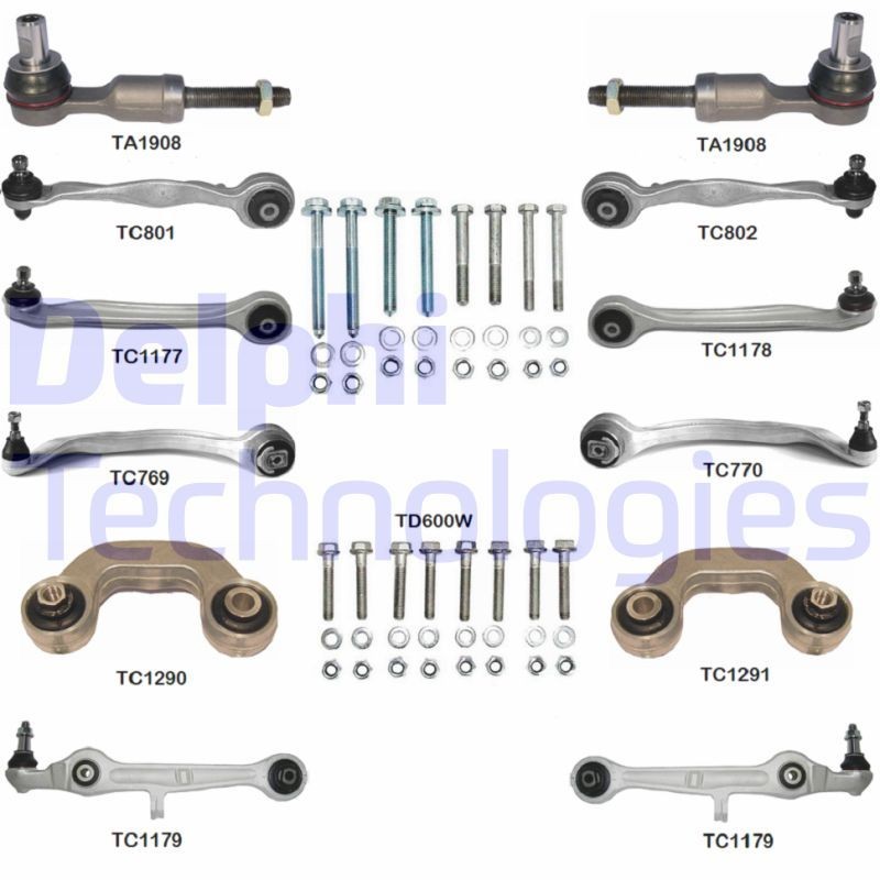 DELPHI Reparasjonssett, tannstang TC1500KIT Monteringssett fører MERCEDES-BENZ DELPHI TC1500KIT