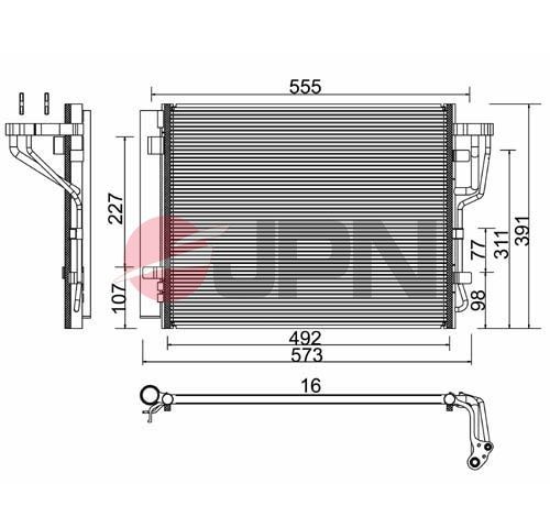 JPN Condensor voor airco 60C0329-JPN JPN 60C0329-JPN Airco radiator Hyundai i30 fd goedkoop