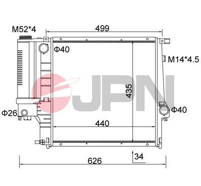 Radiaator, mootorijahutus JPN 60C9006-JPN JPN 60C9006-JPN: Mootori jahutusradiaator BMW Z3 2000