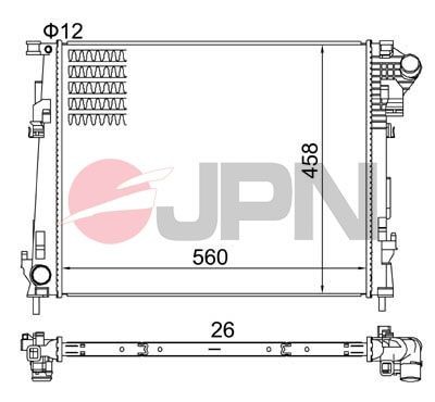 JPN Radiaator, mootorijahutus 60C9039-JPN Radiaator Opel J7 60C9039-JPN JPN