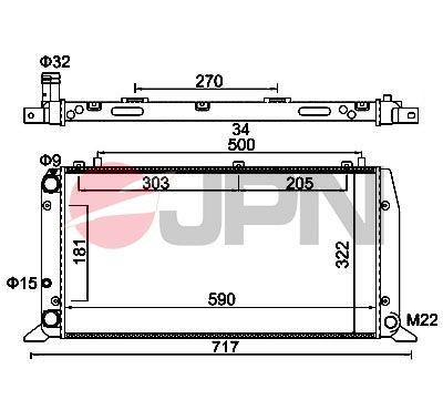 Radiateur du moteur JPN 60C9052-JPN JPN 60C9052-JPN Radiateur moteur AUDI 80 2003