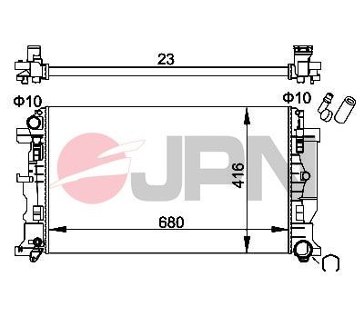 Radiador, arrefecimento do motor JPN 60C9066-JPN JPN 60C9066-JPN Radiador de água VW CRAFTER 2013