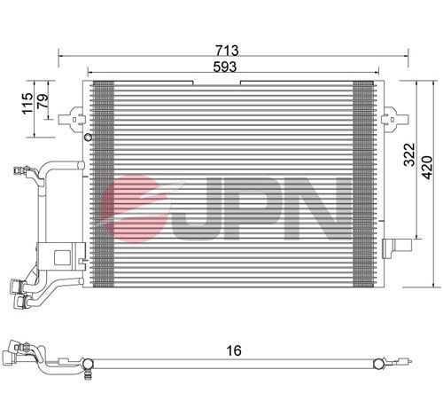 JPN Kondensator, klimaanlegg 60C9074-JPN pris Radiator AC Audi 8V7 60C9074-JPN JPN