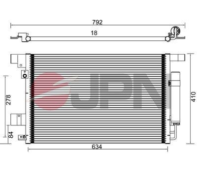 JPN Kondensaator, kliimaseade 60C9091-JPN JPN 60C9091-JPN Kliimaradiaator Saab 9-5 originaal