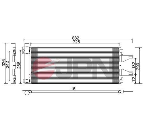 JPN Kondensator, klimaanlegg 60C9094-JPN Ac kondenser JPN Alfa Romeo ALFASUD 60C9094-JPN