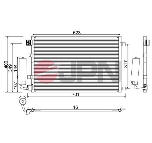 JPN Lauhdutin, ilmastointilaite 60C9110-JPN 60C9110-JPN JPN Ilmastoinnin lauhdutin Citroën C2 hinta