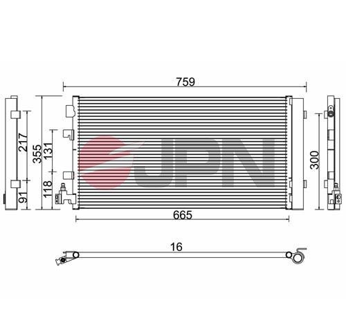 JPN Kondensor, klimatanläggning 60C9127-JPN Renault Megane 3 Coupe AC-kondensor JPN 60C9127-JPN
