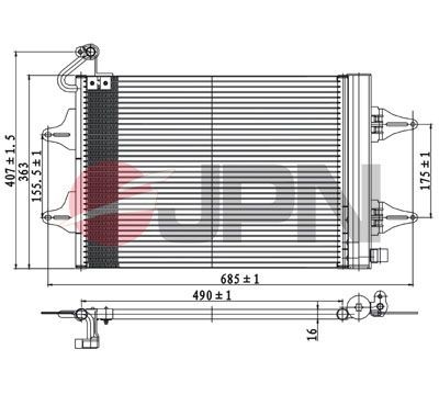 JPN Condensatore climatizzatore 60C9131-JPN Radiatore clima Volkswagen 9N_ 60C9131-JPN JPN