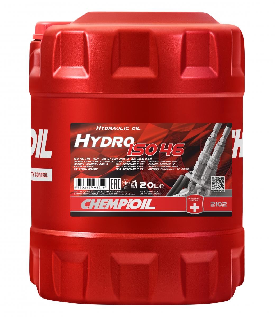 CHEMPIOIL Υδραυλ. λάδι CH2102-20 CH2102-20 Hydro, ISO 46 Λαδι υδραυλικου SAAB 99 CHEMPIOIL