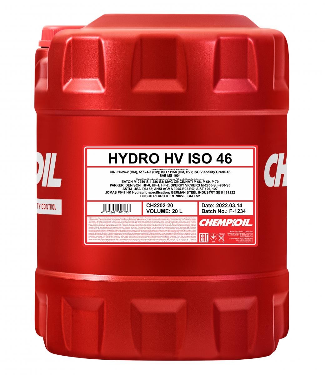 CHEMPIOIL Hydrauliköl CH2202-20 CH2202-20 Hydro HV, ISO 46 Zentralhydrauliköl VW CRAFTER CHEMPIOIL kaufen