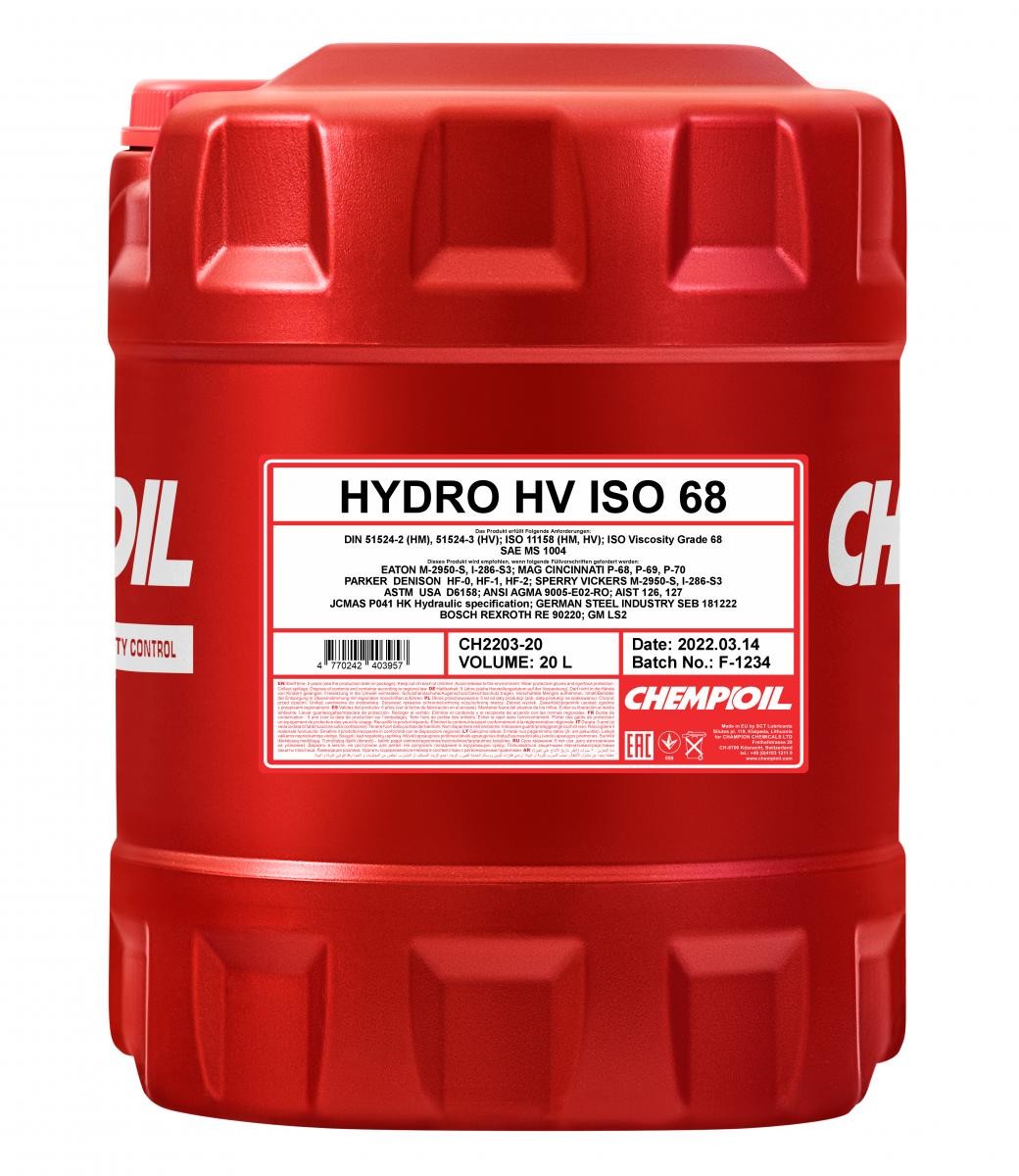 CHEMPIOIL Υδραυλ. λάδι CH2203-20 CH2203-20 Λαδι υδραυλικου CHEMPIOIL SAAB 99